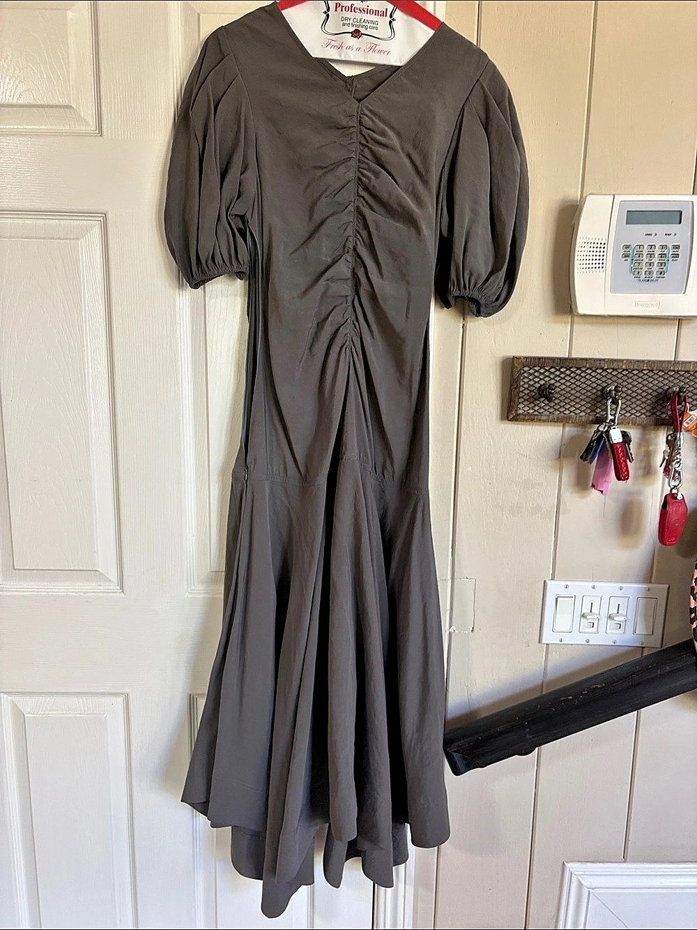 Ulla Johnson Charcoal Ruched Maxi Dress Like New